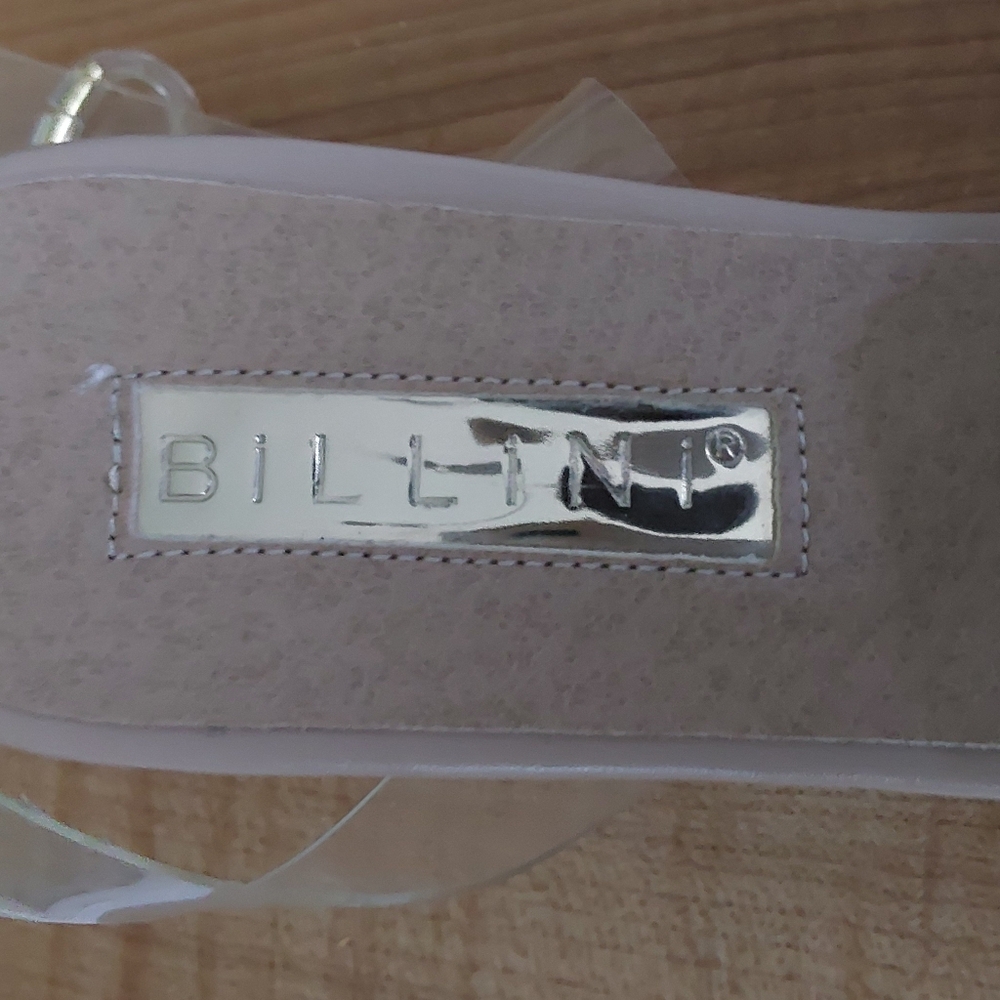 BILLINI CLEAR ANKLE LUCITE HEAL SANDAL 8